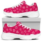 Valentine's Day Geometric Heart Print White Chunky Shoes