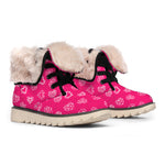 Valentine's Day Geometric Heart Print Winter Boots