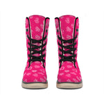 Valentine's Day Geometric Heart Print Winter Boots