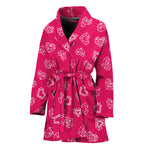 Valentine's Day Geometric Heart Print Women's Bathrobe