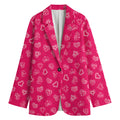 Valentine's Day Geometric Heart Print Women's Blazer