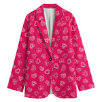 Valentine's Day Geometric Heart Print Women's Blazer