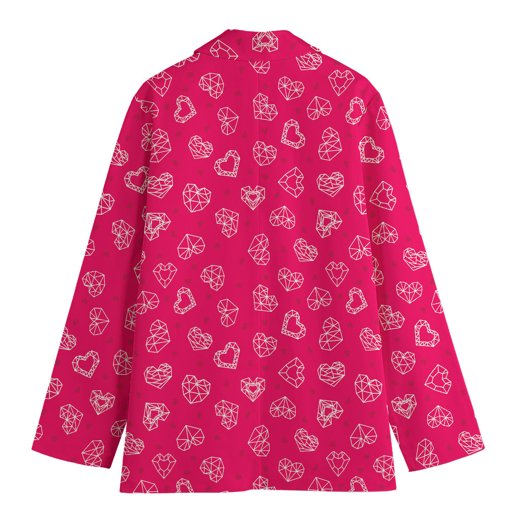 Valentine's Day Geometric Heart Print Women's Blazer