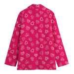 Valentine's Day Geometric Heart Print Women's Cotton Blazer