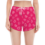 Valentine's Day Geometric Heart Print Women's Split Running Shorts