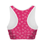 Valentine's Day Geometric Heart Print Women's Sports Bra