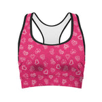 Valentine's Day Geometric Heart Print Women's Sports Bra