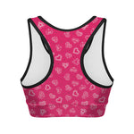 Valentine's Day Geometric Heart Print Women's Sports Bra