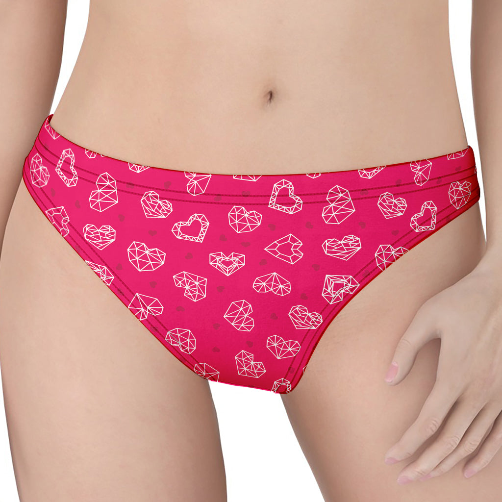 Valentine's Day Geometric Heart Print Women's Thong