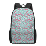 Valentine's Day Heart And Flower Print 17 Inch Backpack