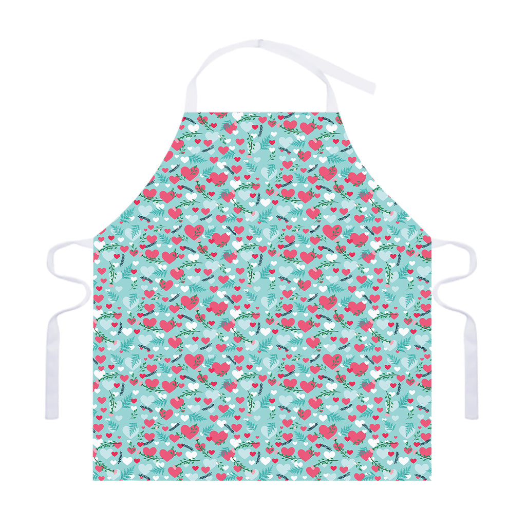 Valentine's Day Heart And Flower Print Adjustable Apron
