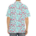 Valentine's Day Heart And Flower Print Aloha Shirt