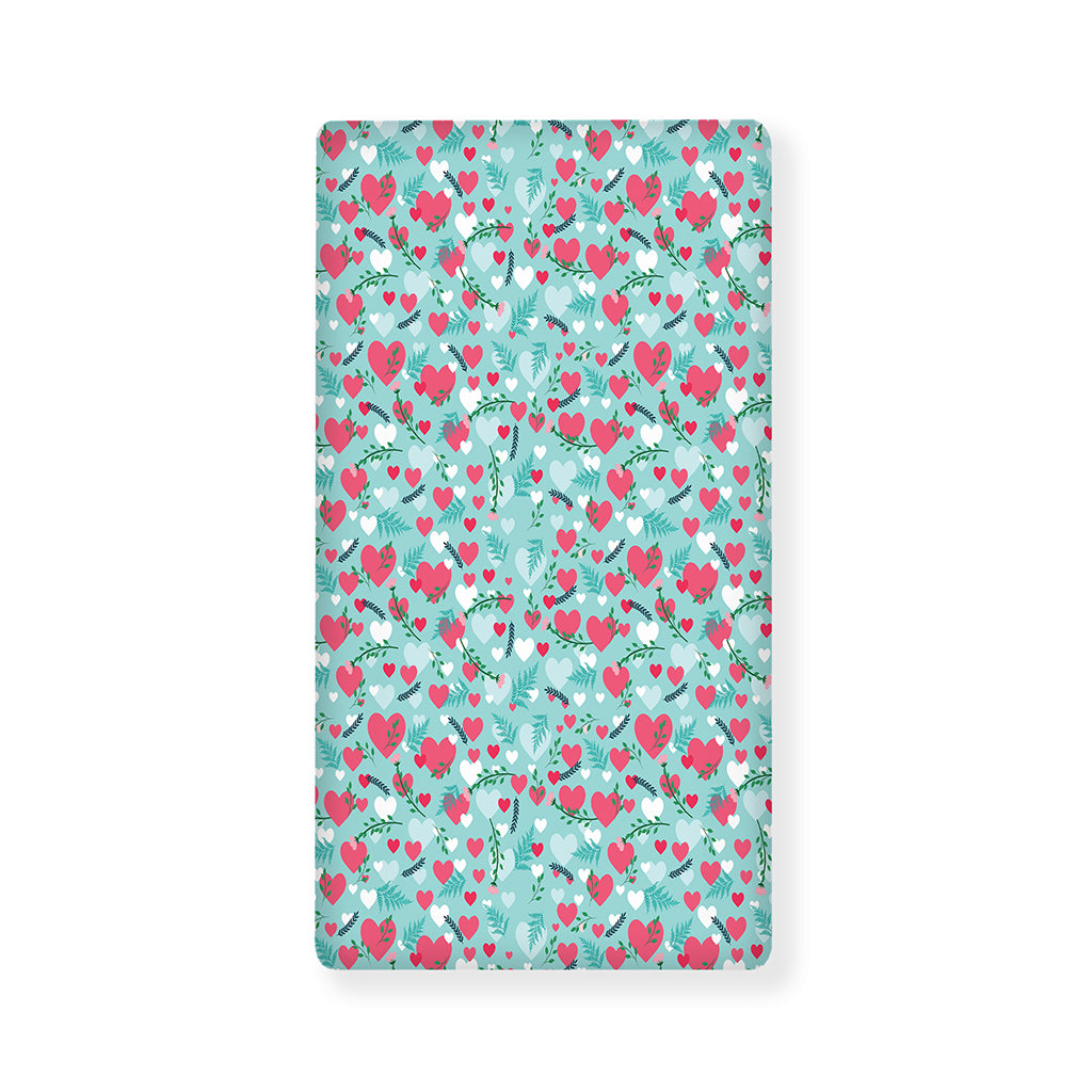 Valentine's Day Heart And Flower Print Baby Crib Sheet