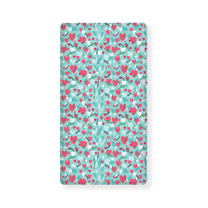 Valentine's Day Heart And Flower Print Baby Crib Sheet