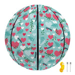 Valentine's Day Heart And Flower Print Basketball