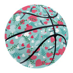 Valentine's Day Heart And Flower Print Basketball