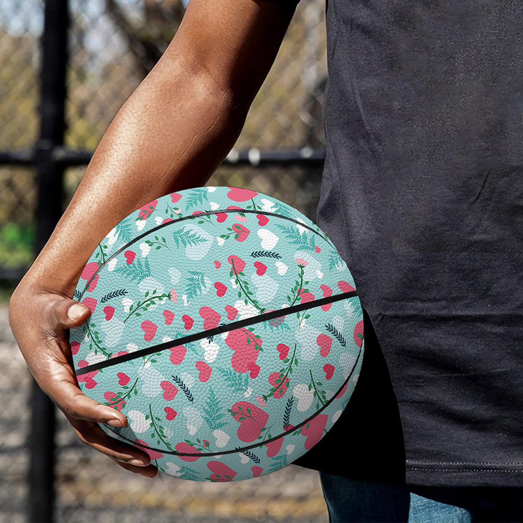 Valentine's Day Heart And Flower Print Basketball