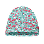 Valentine's Day Heart And Flower Print Beanie