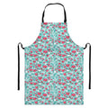 Valentine's Day Heart And Flower Print Bib Apron With Pocket