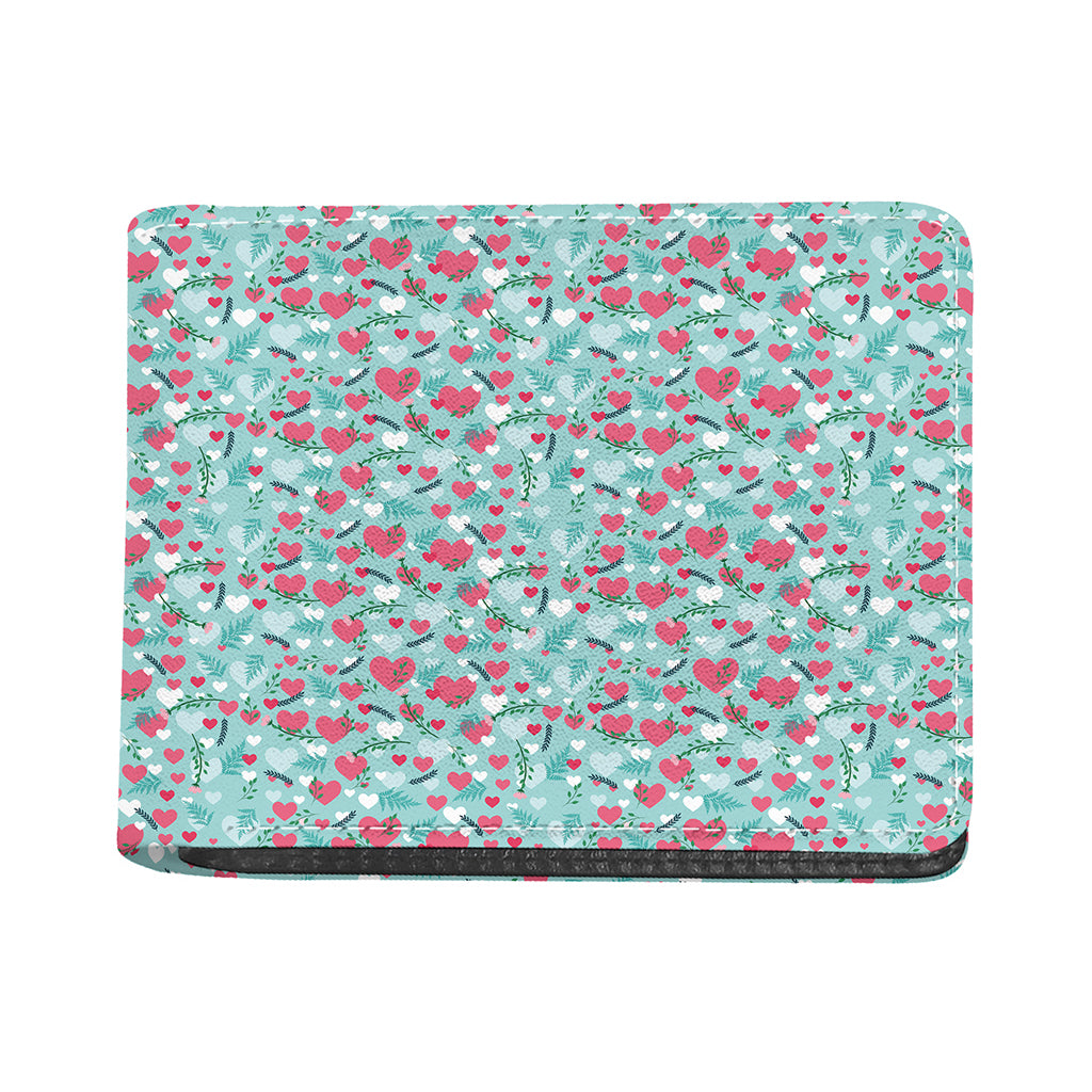 Valentine's Day Heart And Flower Print Bifold Wallet