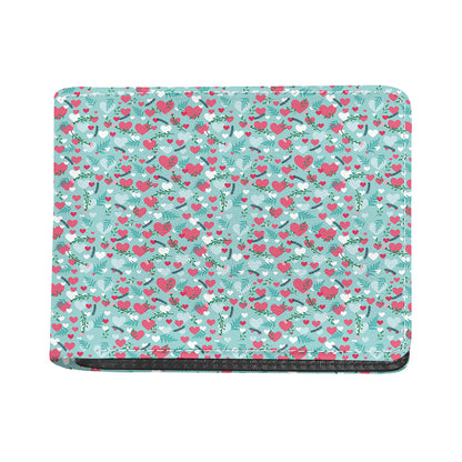 Valentine's Day Heart And Flower Print Bifold Wallet