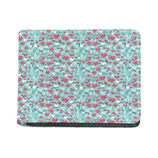 Valentine's Day Heart And Flower Print Bifold Wallet