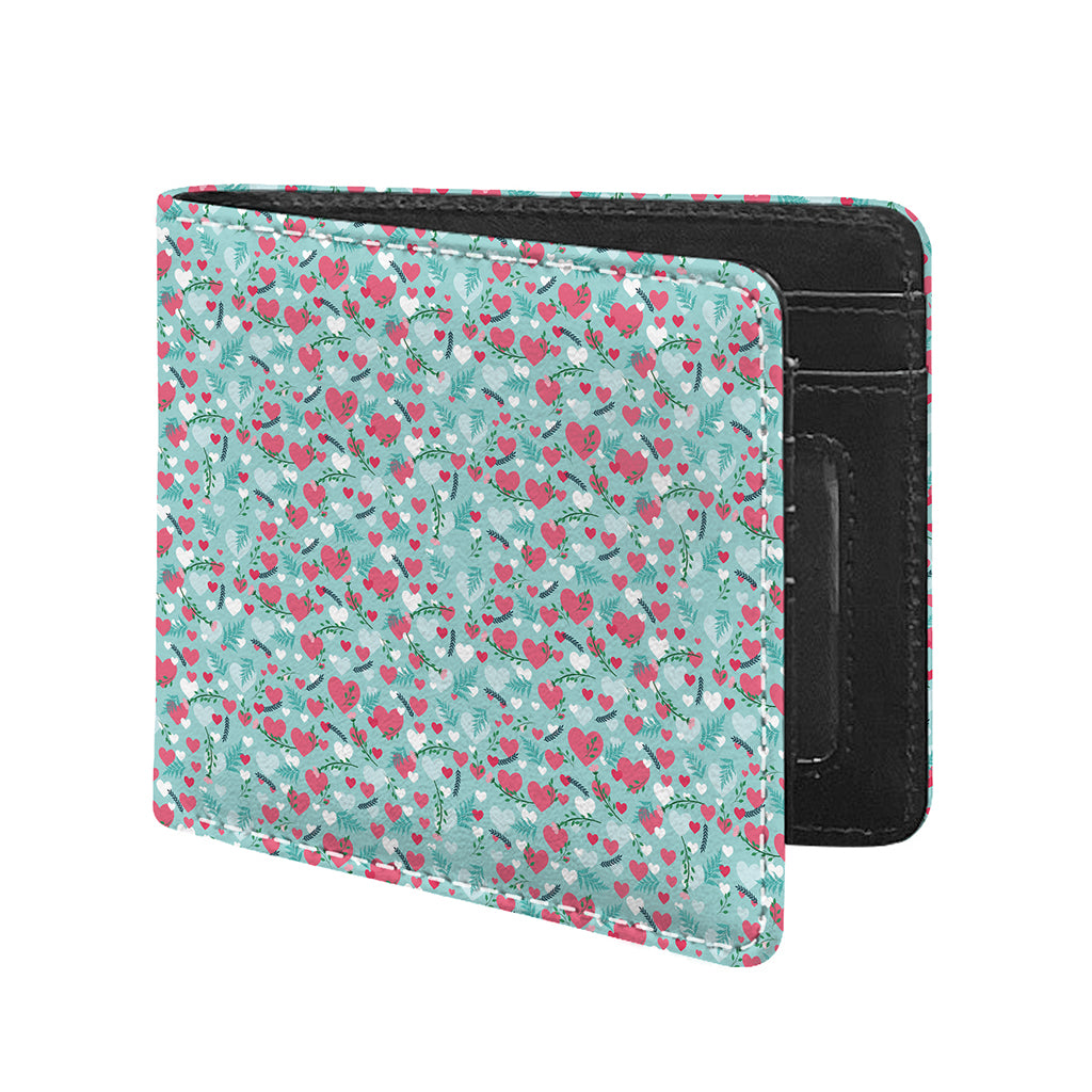 Valentine's Day Heart And Flower Print Bifold Wallet