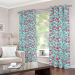 Valentine's Day Heart And Flower Print Blackout Grommet Curtains
