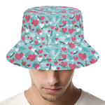 Valentine's Day Heart And Flower Print Bucket Hat