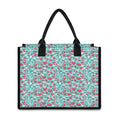 Valentine's Day Heart And Flower Print Canvas Tote Bag