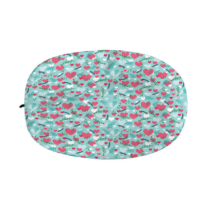 Valentine's Day Heart And Flower Print Car Side Mirror Covers
