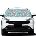 Valentine's Day Heart And Flower Print Car Windshield Snow Cover