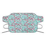 Valentine's Day Heart And Flower Print Car Windshield Snow Cover