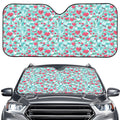 Valentine's Day Heart And Flower Print Car Windshield Sun Shade