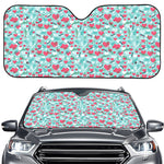 Valentine's Day Heart And Flower Print Car Windshield Sun Shade