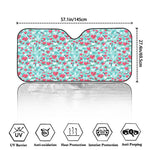 Valentine's Day Heart And Flower Print Car Windshield Sun Shade