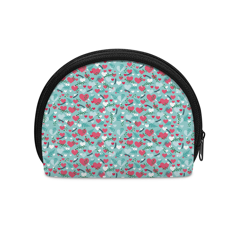 Valentine's Day Heart And Flower Print Coin Purse