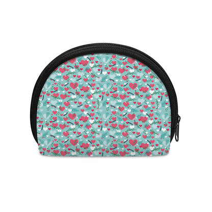 Valentine's Day Heart And Flower Print Coin Purse