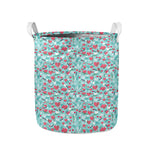 Valentine's Day Heart And Flower Print Collapsible Laundry Basket
