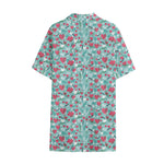 Valentine's Day Heart And Flower Print Cotton Hawaiian Shirt