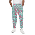 Valentine's Day Heart And Flower Print Cotton Sweatpants
