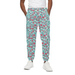 Valentine's Day Heart And Flower Print Cotton Pants