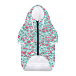 Valentine's Day Heart And Flower Print Dog Zip Up Hoodie