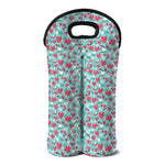 Valentine's Day Heart And Flower Print Double Neoprene Wine Tote