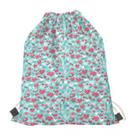 Valentine's Day Heart And Flower Print Drawstring Bag