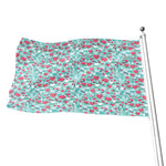 Valentine's Day Heart And Flower Print Flag