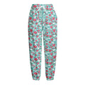 Valentine's Day Heart And Flower Print Fleece Lined Knit Pants