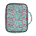 Valentine's Day Heart And Flower Print Front Pocket Bible Bag