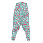 Valentine's Day Heart And Flower Print Hammer Pants
