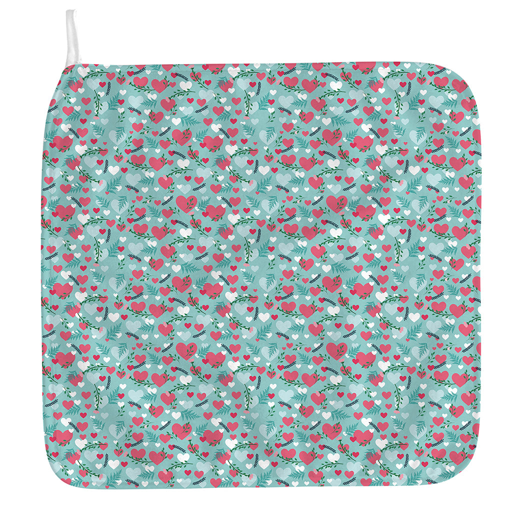 Valentine's Day Heart And Flower Print Hand Towel